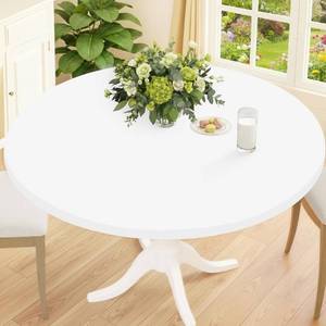lot 40082 image: Smiry Round Spandex Tablecloth, Fitted Table Cover for 36-44 Tables