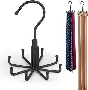 lot 40083 image: ZEDODIER Tie Hanger for Closet, Rotating Tie Organizer, Holds 8 Ties