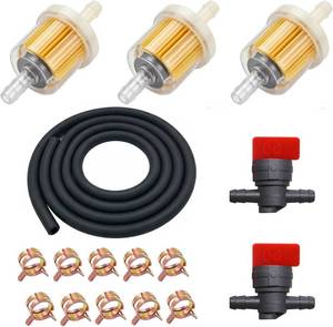 lot 40093 image: 14 in Gas Fuel Line Hose with Clamps Valve & Filters with Magnet Kit