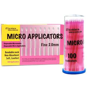 lot 40102 image: 2.0mm Pink 400pcs Micro Brush Micro Applicators Brushes Fine Microswabs Fine