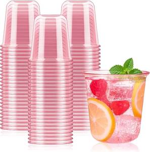 lot 40117 image: 12 oz Pink Plastic Cups for Party, 50 Pack