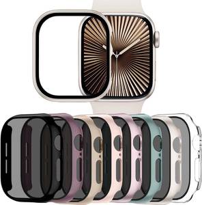lot 40120 image: Adorve 8-Pack Privacy Case for Apple Watch Series 11 42mm Screen Protector
