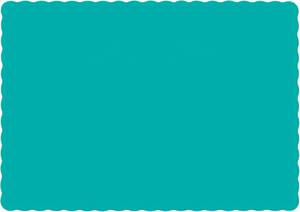 lot 40134 image: Teal Paper Placemats Scalloped Edge  50Pack