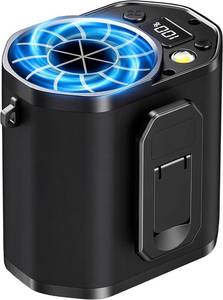lot 40147 image: Waist Clip-On Portable Fan, 4 Speeds, Enlarged Blades, LED Light, 6 11h