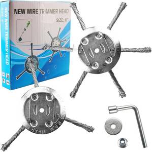 lot 40158 image: Gashwer 2-Pack 6-Inch Steel Wire Rotary Brush Cutter Trimmer Head Kit