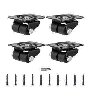 lot 40159 image: 4 Pack 1 Inch Black Nylon Plate Caster Set