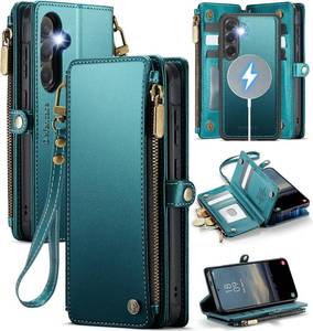 lot 40168 image: Defencase for Galaxy S24 Case Wallet Compatible with Magsafe, Blue Green