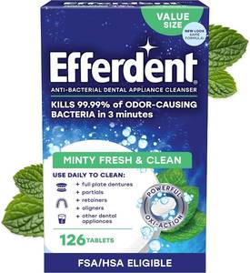 lot 40174 image: Efferdent Denture Cleaner Tablets, Minty Fresh & Clean, 126 Count