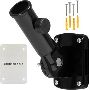 lot 40175 image: NQ Flag Pole Holder Adjustable Aluminum Bracket for Outside, 1 ID, Black