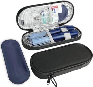 lot 40185 image: CDBXPRG Insulin Pen Cooler Travel Case, 2 TSA Approved Ice Packs Black