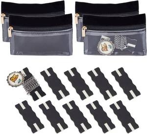 lot 40249 image: OLYCRAFT 10Pcs Black Portable Tangle-Free Necklace Organizer with 4 Bags