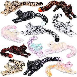 lot 40250 image: Honoson 12 Pcs 3D Printed Animals, 8-10cm, Snow Leopard