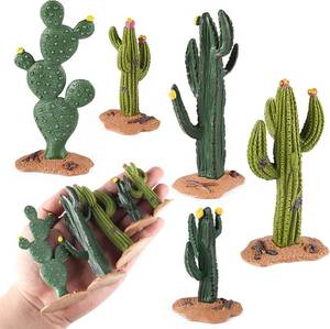 lot 40257 image: EOIVSH Desert Animal Figurines Set with Model Cactus