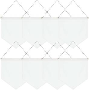 lot 40274 image: 8Pcs Canvas Banner with Wooden Dowel, Display for Enamel Pins, 26x30cm