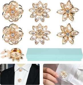 lot 40275 image: 6pcs Decorative Button Covers for Women, HSSZXFR Detachable Gold Clips