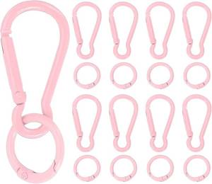 lot 40276 image: uxcell Spring Snap Clip Key Chain Hook with O Ring, Candy Color Quick Link