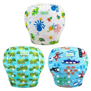 lot 40284 image: wegreeco Reusable Swim Diapers for Baby & Toddler OneSize Adjustable 3-Pack