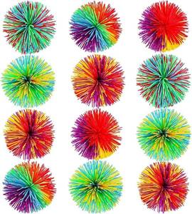 lot 40294 image: Leinuosen 12 Pcs Sensory Stringy Balls Bouncy Fidget, 2.75 in, Multicolor