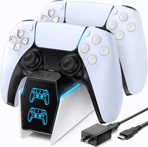 lot 40296 image: OIVO PS5 Controller Charger with Fast Charging AC Adapter, Charging Dock