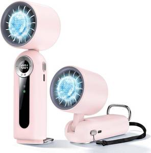 lot 40297 image: Portable Handheld Fan, 199 Speeds, USB-C Rechargeable, (Pink)