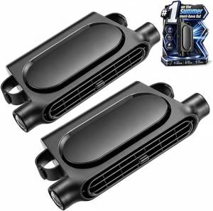 lot 40325 image: 2PCS Upgraded Car Seat Fan - Backseat Headrest Cooling, USB, Portable Black
