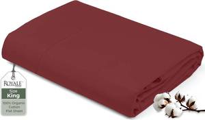 lot 40334 image: Royale Linens 100% Organic Cotton King Flat Sheet - Sold Separately