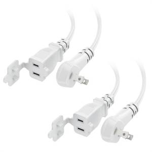 lot 40336 image: ETL Listed Cable Matters 2-Pack 2 Prong Flat Plug Extension Cord, 6ft