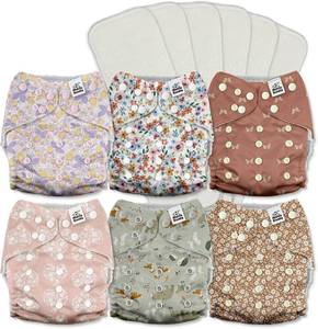 lot 40339 image: Mama Koala 3.0 Pocket Cloth Diapers with AWJ Lining, 6 Pack  6 Inserts