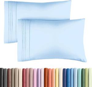 lot 40344 image: King Pillow Cases Set of 2 - Ultra Soft Pillowcase Covers - Light Blue