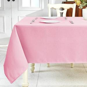 lot 40354 image: IVAPUPU Textured Linen Rectangle Table Cloth, Light Pink, 60 x 104 Inch