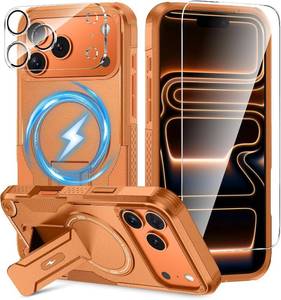 lot 40356 image: Caka 3-in-1 for iPhone 17 Pro Max Case with Stand, Screen & Lens Protector