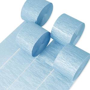 lot 40378 image: PartyWoo Blue Crepe Paper Streamers 4pcs 328 FT Pearl Blue Streamers