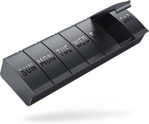lot 40389 image: Barhon Large Pill Organizer, 7-Day Pill Box Case, Travel Black