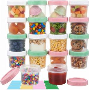 lot 40461 image: ASEVAT 18-Pack 5.4oz Food Containers with Twist Lids - Leakproof BPA-Free