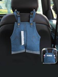lot 40481 image: Car Cute 2 in 1 Trash Can with Tissue Holder Box Seat Back Bag Hanging