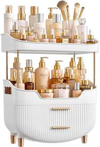 lot 6504 image: caktraie 4-Tier Makeup Organizer Bathroom Countertop Storage White