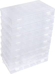 lot 6509 image: 8 Pcs 36-Grid Bead Organizer Box, Clear Plastic Tackle & Jewelry Organizer
