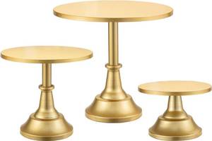 lot 6532 image: HBlife 3 PCS Gold Cake Stand Set (81012 Cake Plate), Metal