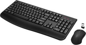lot 6534 image: 2.4GHz Wireless Keyboard & Optical Mouse Combo for WindowsmacOS (Black)