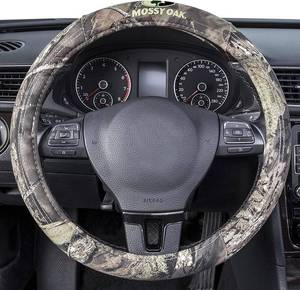 lot 6535 image: Mossy Oak Full Camo Steering Wheel Cover - Universal 14.5 15 in