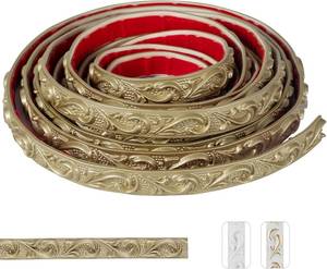 lot 6537 image: 0.8 x16.4 ft Champagne Gold Crown Molding Trim - Peel & Stick Wall Trim