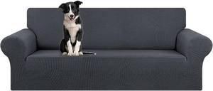 lot 6542 image: KEKUOU Stretch Oversized Couch Covers for Sofa Slipcover,Charcoal