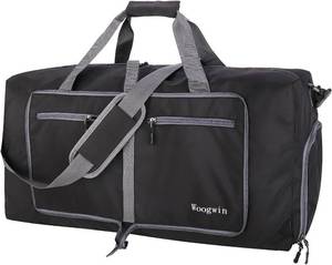 lot 6547 image: Woogwin Travel Duffel Bag   Large Foldable Waterproof Overnight Bag