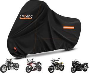lot 6549 image: Enzeno Motorcycle Cover Waterproof Motorcycle Rain Tarp Outdoor Storage