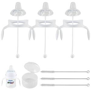 lot 6550 image: Sippy Cup Soft Conversion Kit for Philips Avent Anti-Colic Bottle, 3-Pack
