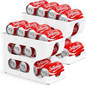 lot 6556 image: Sotfamily FIFO Soda Can Organizer for Pantry or Fridge, Holds 24 Cans