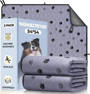 lot 6557 image: Fostanfly Washable Pee Pads for Dogs, Ultra-Absorbent, 54x54-2 Pack, Gray