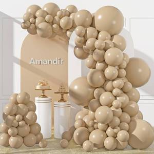 lot 6568 image: Amandir 153pcs Light Brown Balloons Arch Garland Kit Different Sizes