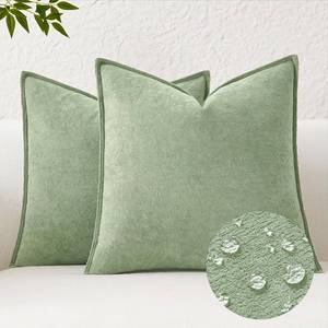 lot 6571 image: Kevin Textile Soft Waterproof Pillow Covers 24x24 Inch 2 Pack, Sage Green