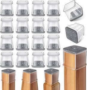 lot 6590 image: Ansible 24 Pcs Chair Leg Floor Protectors Square